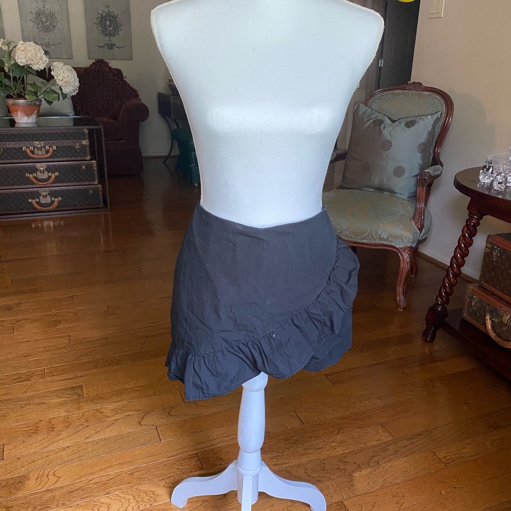 black ruffle shorts